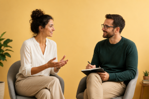 Séance de coaching professionnel à Rennes entre un coach et un professionnel en accompagnement individuel
